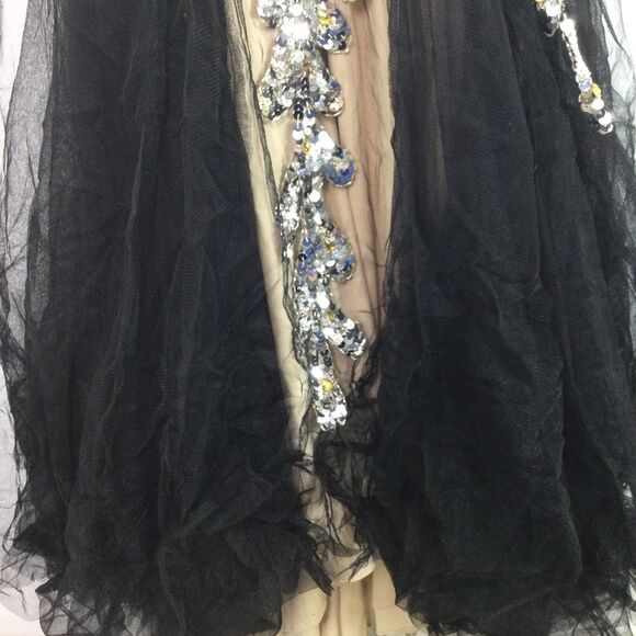 JOVANI Black Strapless Mermaid Rhinestones Pin Up Nude Lining Prom Formal Gown 2 - Picture 11 of 16